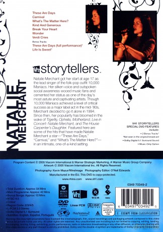 Natalie Merchant: VH1 Storytellers [DVD]