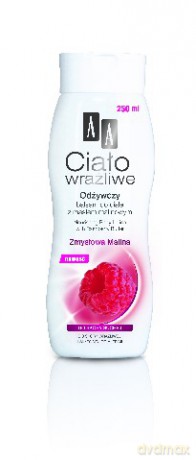 AA Ciało Wrażliwe Zmysłowa Malina: Odżywczy balsam do ciała z masłem malinowym 250 ml