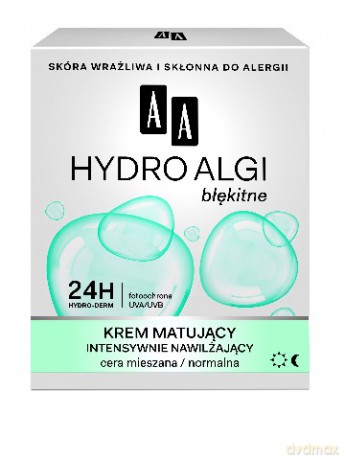AA Hydro Algi Błękitne: Krem matujący na dzień i noc - cera normalna i mieszana 50 ml