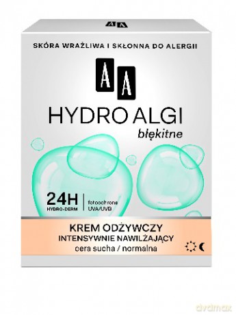 AA Hydro Algi Błękitne: Krem odżywczy na dzień i noc - cera normalna i sucha 50 ml