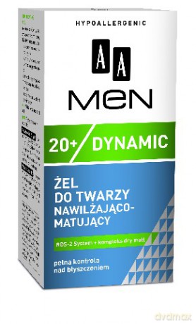 AA Men New 20+ Dynamic: Żel do twarzy nawilżająco-matujący 50 ml