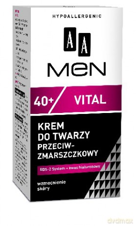 AA Men New 40+ Vital: Krem do twarzy przeciwzmarszczkowy 50 ml