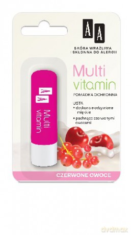 AA Pomadka ochronna do ust: Multi Vitamin - czerwone owoce 4.2 g