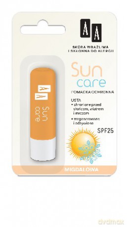 AA Pomadka ochronna do ust: Sun Care SPF25 - migdałowa 4.2 g