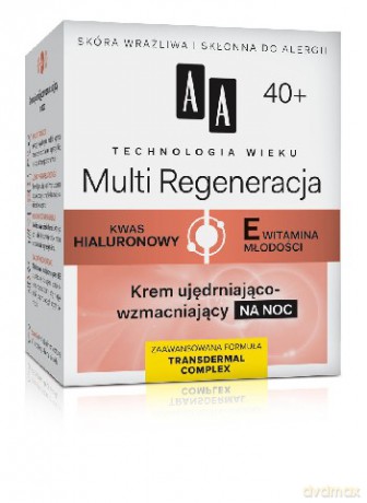 AA Technologia Wieku 40+ Multi Regeneracja - Krem ujędrniająco-wzmacniający na noc 50 ml