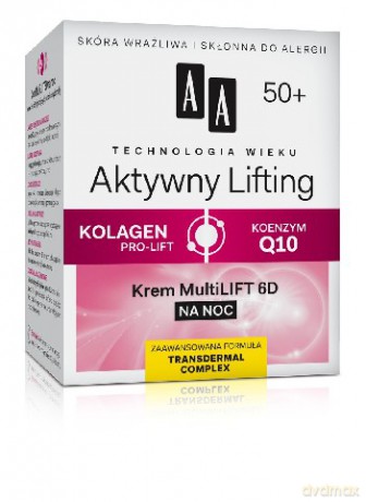 AA Technologia Wieku 50+ Aktywny Lifting - Krem MultiLift 6D na noc 50 ml