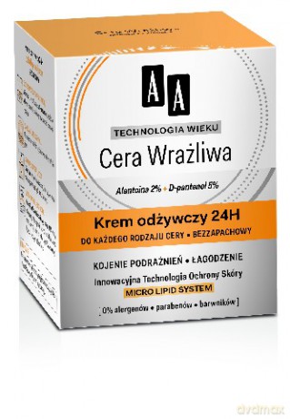 AA Technologia Wieku Cera Wrażliwa: Krem odżywczy do każdego rodzaju cery 50 ml