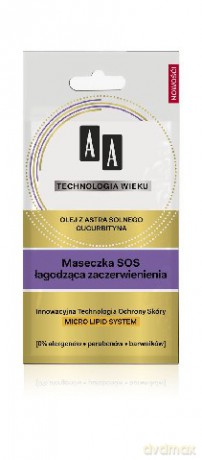 AA Technologia Wieku: Maseczka SOS łagodząca zaczerwienienia z olejem z astra solnego i cucurbityną 10 ml