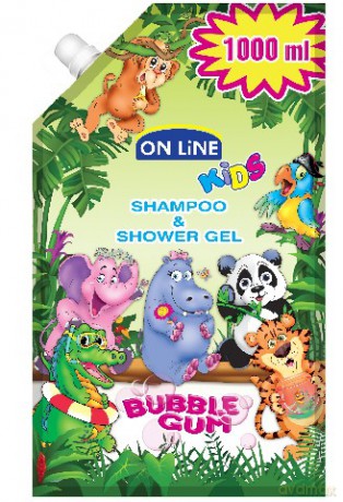 On Line Kids: Szampon 2w1 - Guma balonowa (zapas) 1000 ml