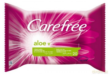 Carefree: Chusteczki do higieny intymnej z wyciągiem z aloesu (20 sztuk)