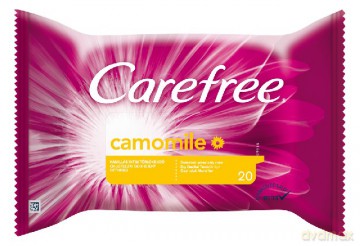 Carefree: Chusteczki do higieny intymnej z wyciągiem z rumianku (20 sztuk)