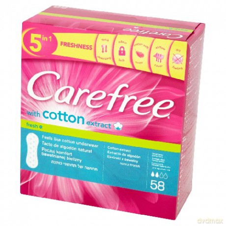 Carefree Cotton Fresh: Wkładki higieniczne (58 sztuk)