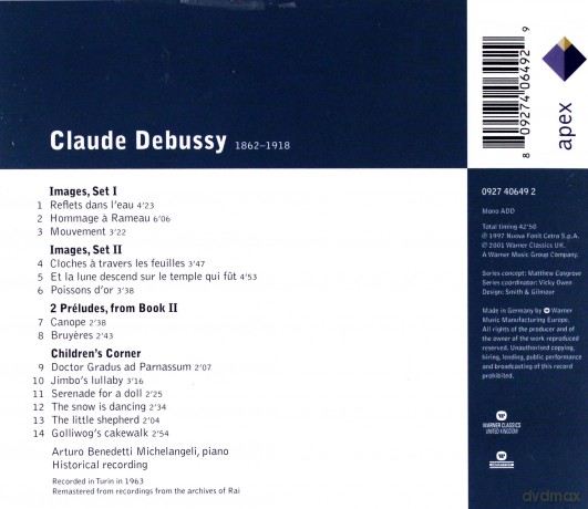 Arturo Benedetti Michelangeli: Debu: Images 1&2 Etc. [CD]