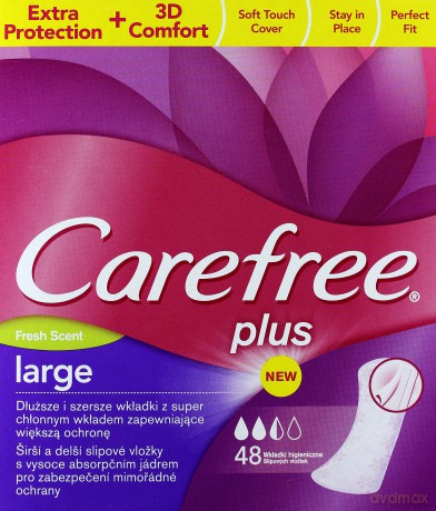 Carefree Plus Large Fresh: Wkładki higieniczne (48 sztuk)