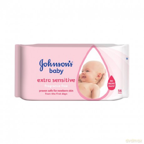 Johnson&Johnson Baby: Chusteczki bezzapachowe do skóry wrażliwej (8+4gratis)