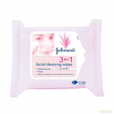 Johnson&Johnson: Oczyszczanie twarzy - Chusteczki 3w1 do oczyszczania twarzy do skóry normalnej (25 sztuk)