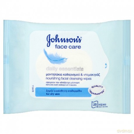 Johnson&Johnson: Oczyszczanie twarzy - Chusteczki 3w1 do oczyszczania twarzy do skóry suchej i wrażliwej (25 sztuk)