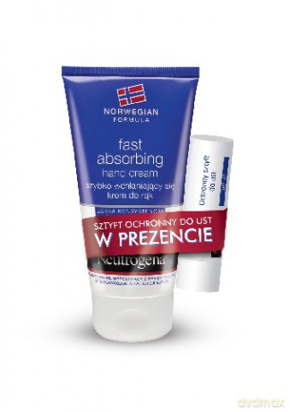 Neutrogena Formuła Norweska: Krem do rąk szybko wchłaniający się 75 ml +sztyft gratis