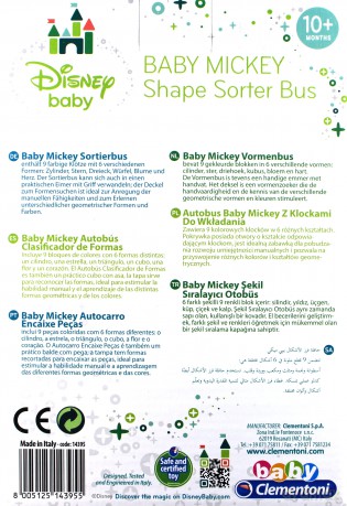 CLEMENTONI Autobus Baby Mickey - Sorter kształtów