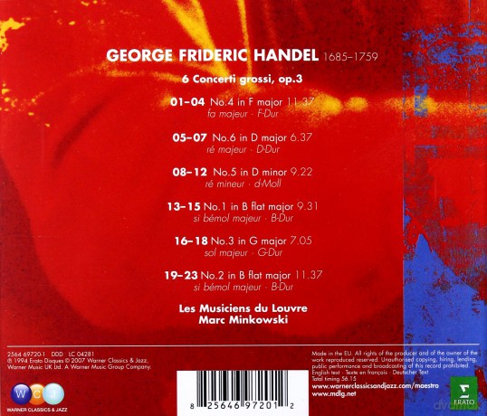 Marc Minkowski/Les Musiciens du Louvre: Händel: 6 concerti Grossi Op.3 [CD]