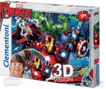 CLEMENTONI 104 el. 3D Vision Avengers [PUZZLE]