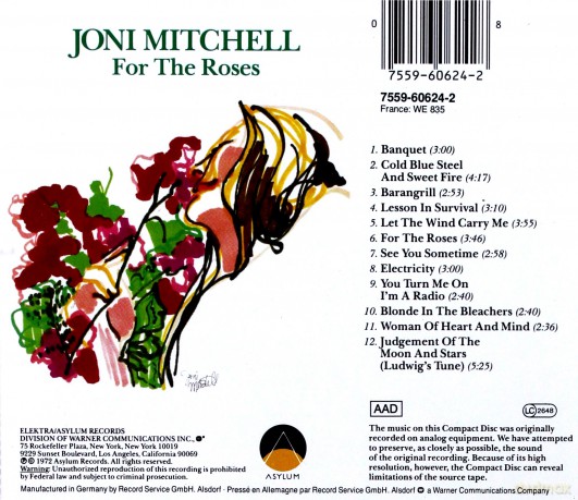 Joni Mitchell: For The Roses [CD]