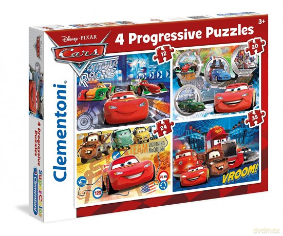 CLEMENTONI 12+20+24+35 el. Progressive Auta [PUZZLE]