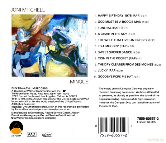 Joni Mitchell: Mingus [CD]