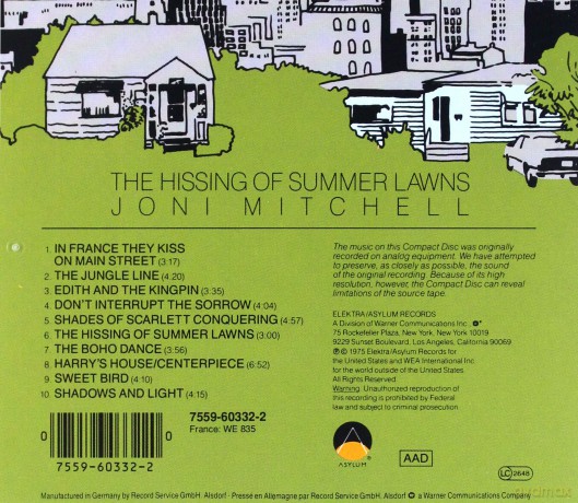 Joni Mitchell: The Hissing Of Summer Lawns [CD]