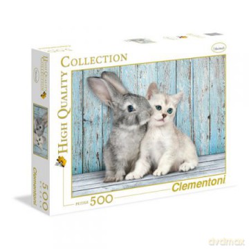CLEMENTONI 500 el. High Quality Kotek i Królik [PUZZLE]
