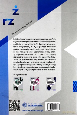 Ćwiczenia w terapii dysleksji i dysortografii Rz Ż [KSIĄŻKA]