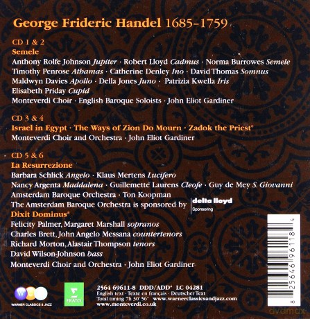 Monteverdi Chor&Orchestra/Koop: Händel: Vol.5/Semele/Israel In Eg [6CD]