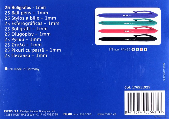 Długopis P1 Rubber Touch czarny (25 szt.)