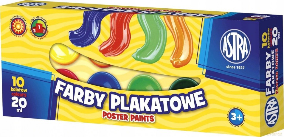 Farby plakatowe 10 kolorów 20 ml
