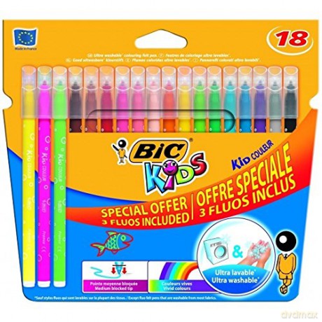 Flamastry Kid Couleur Fluo (18 szt.)