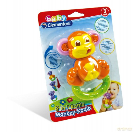 CLEMENTONI Grzechotka 2 w 1 Małpka - Miś Koala