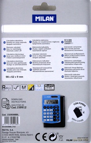 Kalkulator Pocket Touch niebieski