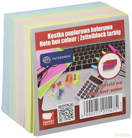 Kostka papierowa kolorowa 85x85x50 mm