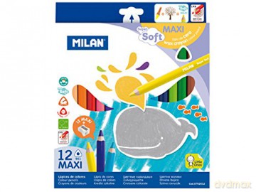 Kredki trójkątne Super Soft 12 kolorów