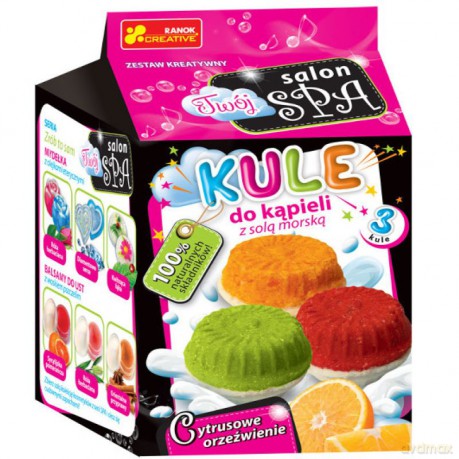 Kule do kąpieli z solą morską. Cytrus. orzeźwienie