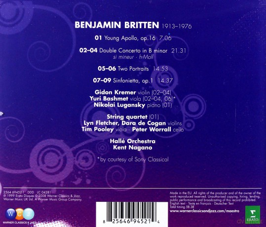 Kent Nagano: Brit: Double Concerto/Sinfoniet [CD]