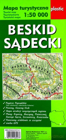 Mapa turystyczna Beskid Sądecki 1:50 000