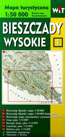 Mapa turystyczna Bieszczady 2 w 1