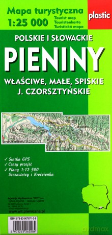 Mapa turystyczna Pieniny Polskie i Słowackie