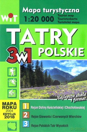 Mapa turystyczna Tatry Polskie 3 w 1