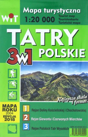 Mapa turystyczna Tatry Polskie 3 w 1