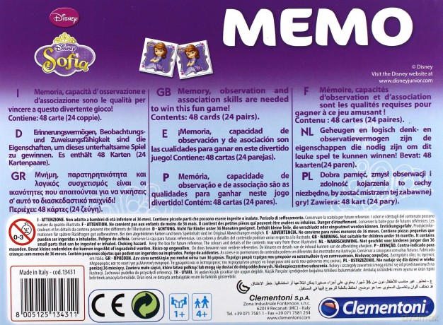 CLEMENTONI Memo Jej wysokość Zosia [GRA]