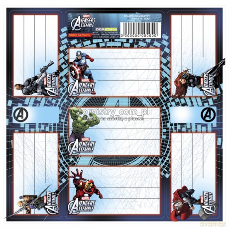 Nalepki na zeszyty Avengers (50 szt.)