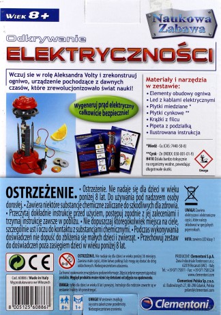 CLEMENTONI Naukowa zabawa. Odkrywanie elektryczności