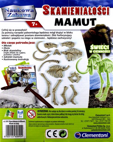 Naukowa zabawa. Skamieniałości. Mamut fluoresc
